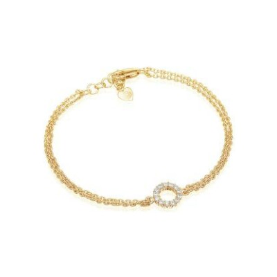 Bracelet Sif Jakobs Biella Piccolo en argent plaqué or jaune et zircons