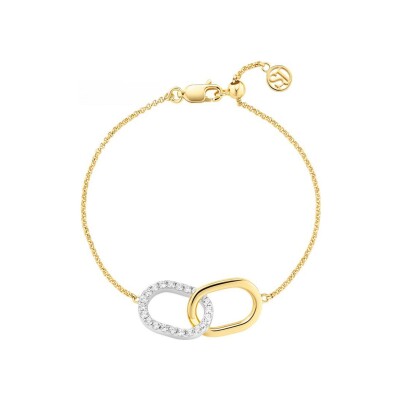 Bracelet Sif Jakobs Capizzi Due en argent plaqué or jaune et zircons