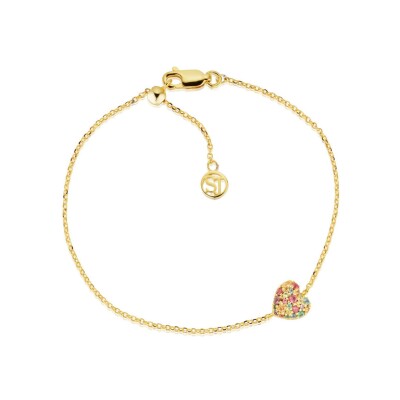 Bracelet Sif Jakobs Caro en argent plaqué or jaune et zircons multicolores