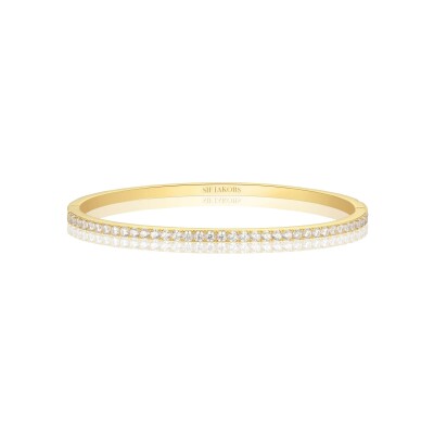 Bracelet Bangle Sif Jakobs Ellisse en argent plaqué or jaune et zircons