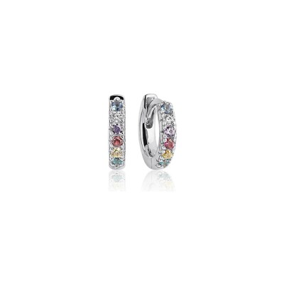 Boucles d'oreilles Sif Jakobs Ellera en argent et zircons multicolores