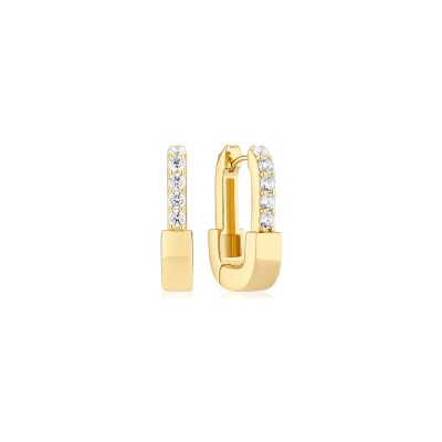 Boucles d'oreilles Sif Jakobs Maratea en argent plaqué or jaune et zircons