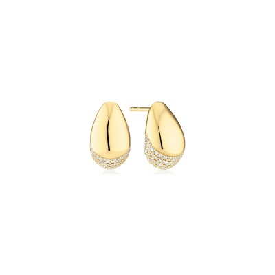 Boucles d'oreilles Sif Jakobs Goccia en argent plaqué or jaune et zircons