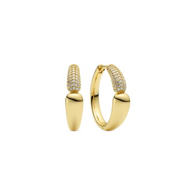 Boucles d'oreilles Sif Jakobs Goccia Grande en argent plaqué or jaune et zircons blanc