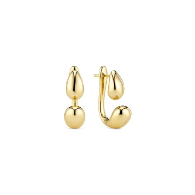 Boucles d'oreilles Sif Jakobs Goccia Due Pianura Grande en argent plaqué or jaune