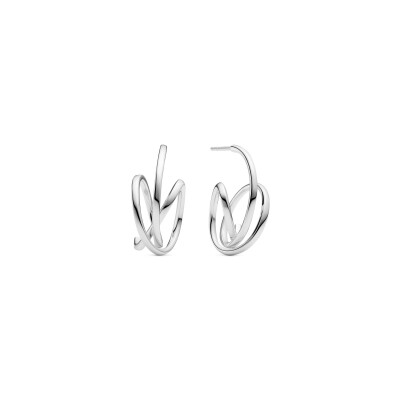 Boucles d'oreilles Sif Jakobs Spirale Piccolo en argent plaqué or jaune et zircons