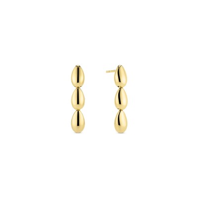 Boucles d'oreilles Sif Jakobs Goccia Tre Pianura en argent plaqué or jaune