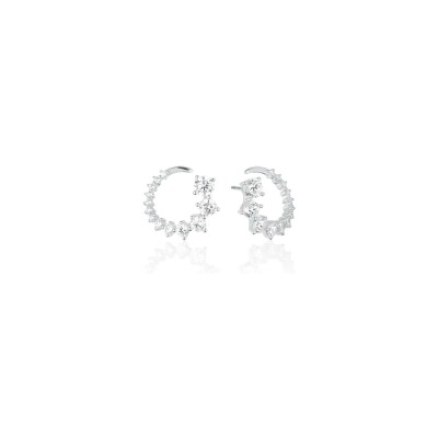 Boucles d'oreilles Sif Jakobs Belluno Circolo en argent et zircons