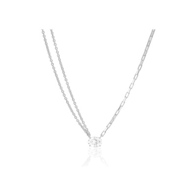 Collier Sif Jakobs Ellisse Uno en argent et zircons