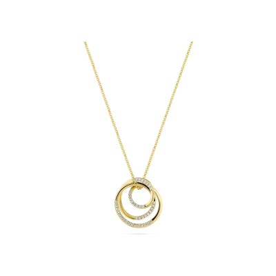Collier Sif Jakobs Spirale en argent plaqué or jaune et zircons