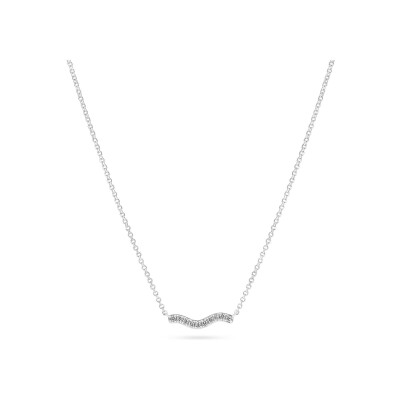 Collier Sif Jakobs Ellera Waves  en argent plaqué or jaune et zircons