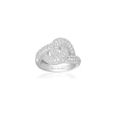 Bague Sif Jakobs Imperia en argent et zircons, taille 56