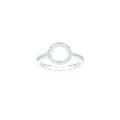 Bague SIF Jakobs Biella Altro en argent et zircons blancs, taille 54