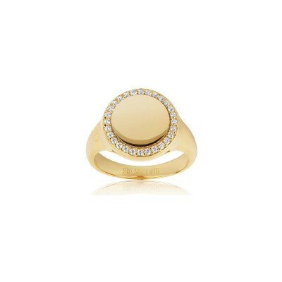 Bague Sif Jakobs Follina Grande en argent plaqué or jaune et zircons, taille 58
