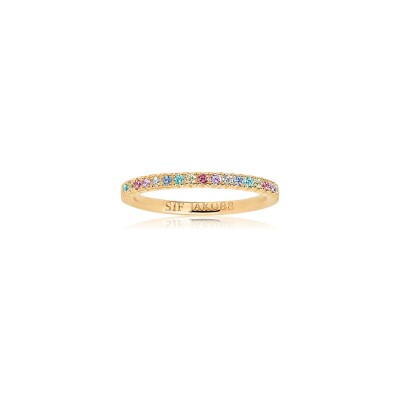 Bague Sif Jakobs Ellera en argent doré et oxydes de zirconium, taille 54