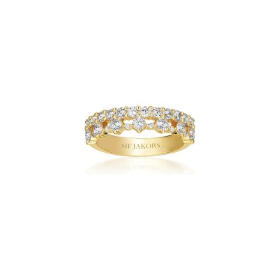 Bague Sif Jakobs Livigno en argent plaqué or jaune et zircons, taille 56