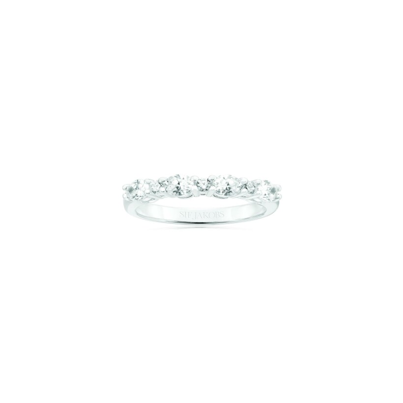 Bague SIF Jakobs Ellera Ovale en argent et zircons blancs, taille 54