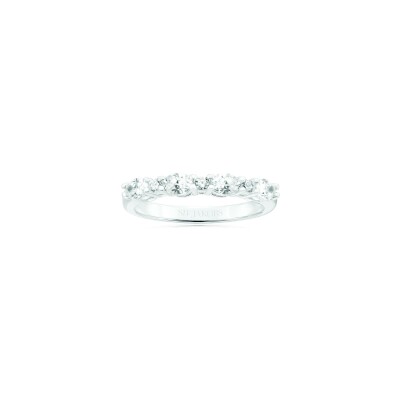 Bague SIF Jakobs Ellera Ovale en argent et zircons blancs, taille 54