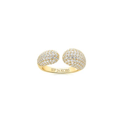 Bague Sif Jakobs Goccia en argent plaqué or jaune et zircons, taille 56