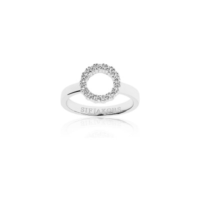 Bague Sif Jakobs Biella Piccolo en argent et zircons, taille 54