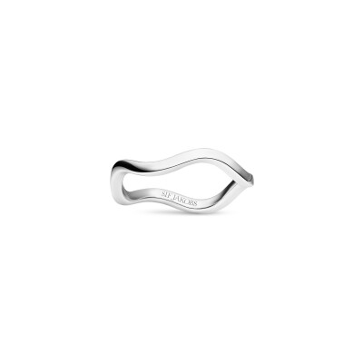 Bague Sif Jakobs Ellera Waves Pianura en argent plaqué or jaune et zircons, taille 54