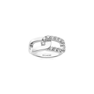 Bague Sif Jakobs Capizzi Due en argent et zircons, taille 56