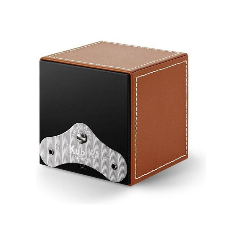 SwissKubik Masterbox watch winder for automatic watch, honey-coloured leather