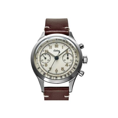 Montre Eska Watches Heritage SK25 Beige, bracelet cuir