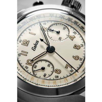 Montre Eska Watches Heritage SK25 Beige, bracelet cuir