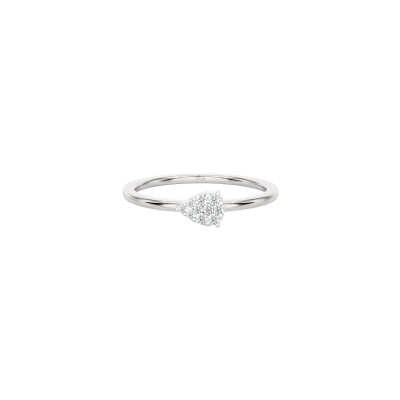 Bague illusion en or blanc et diamants 0.09ct