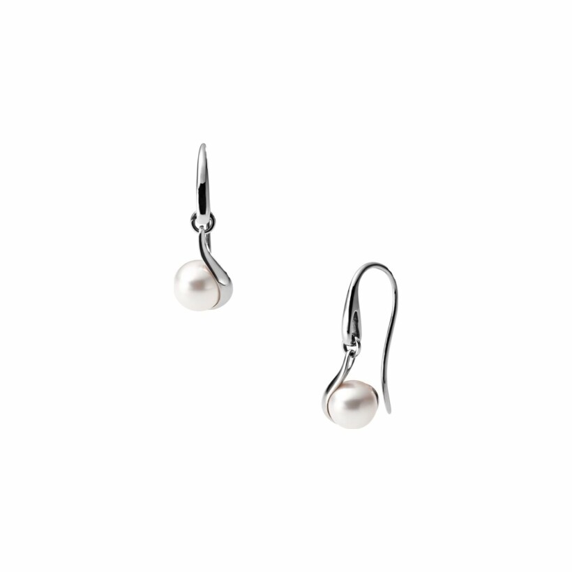 Boucles d'oreilles Skagen Agnethe en acier et perle synthétique