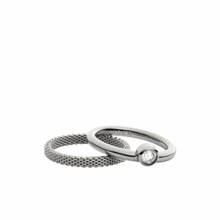 Bague Skagen Elin en acier et strass