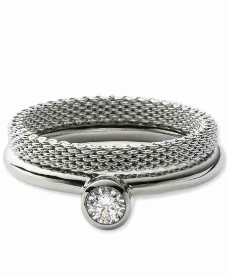 Bague Skagen Elin en acier et strass