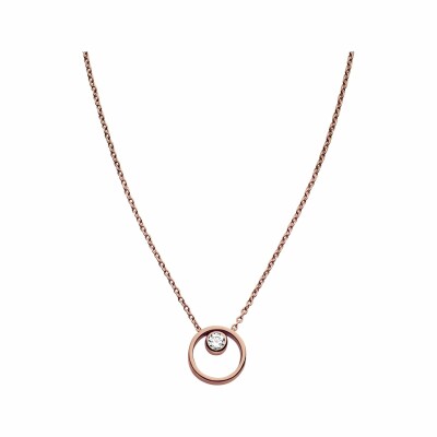 Collier Skagen Elin en plaqué or rose et strass