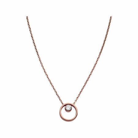 Collier Skagen Elin en plaqué or rose et strass