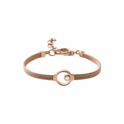 Bracelet Skagen Elin en plaqué or rose et strass