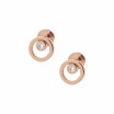 Boucles d'oreilles Skagen Elin en plaqué or rose et strass