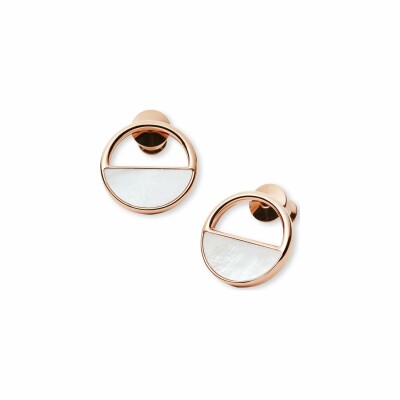 Boucles d'oreilles Skagen Elin en plaqué or rose et nacre