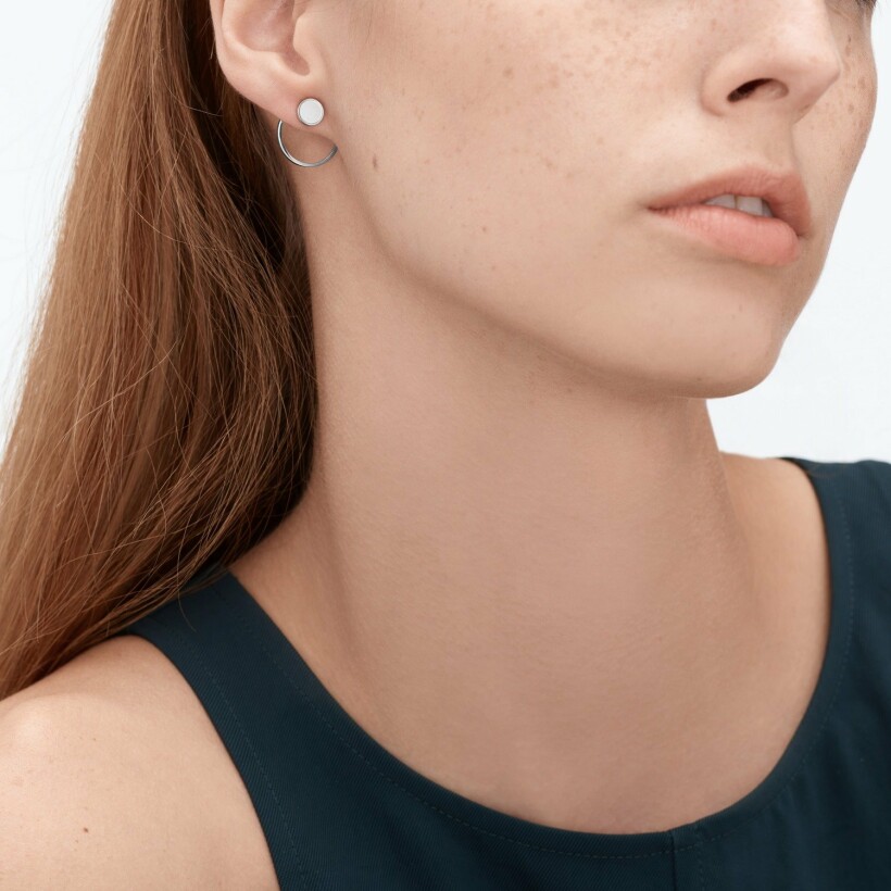 Boucles d'oreilles Skagen Agnethe en acier et nacre