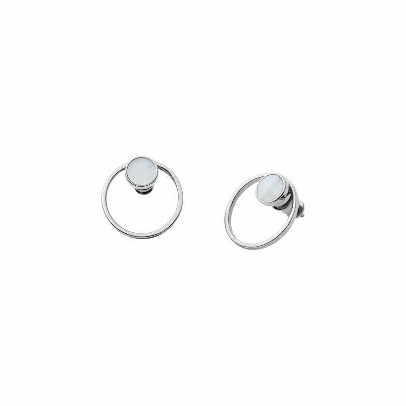 Boucles d'oreilles Skagen Agnethe en acier et nacre