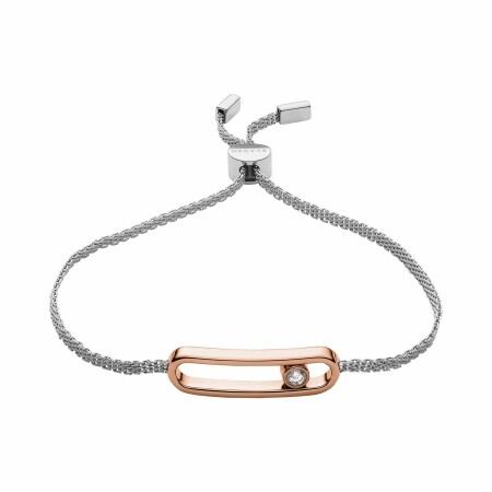 Bracelet Skagen Elin en plaqué or rose, acier et strass