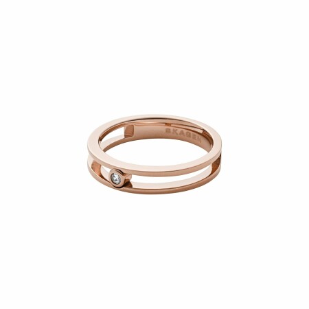 Bague Skagen Elin en plaqué or rose et strass