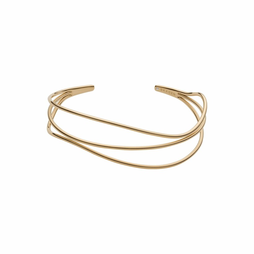 Bracelet Skagen Organic Thread en métal doré