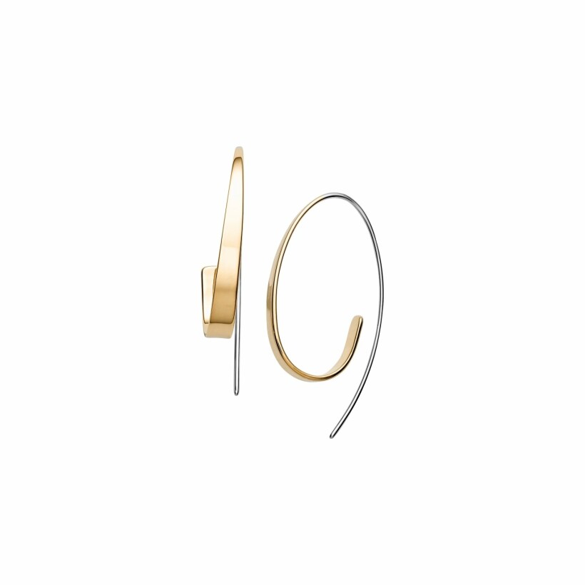 Boucles d'oreilles Skagen Organic Curve en acier de couleur or et argent