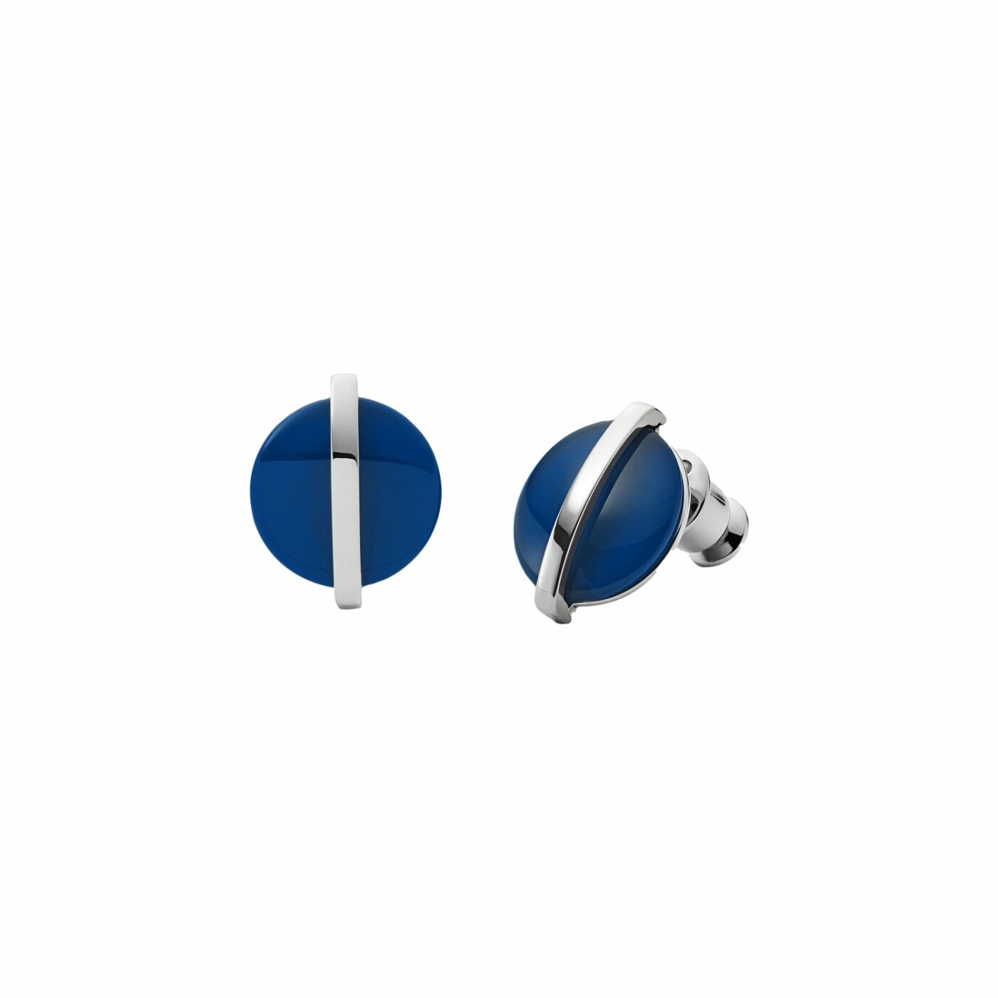 Boucles d'oreilles Skagen Cobalt Glass en acier et verre