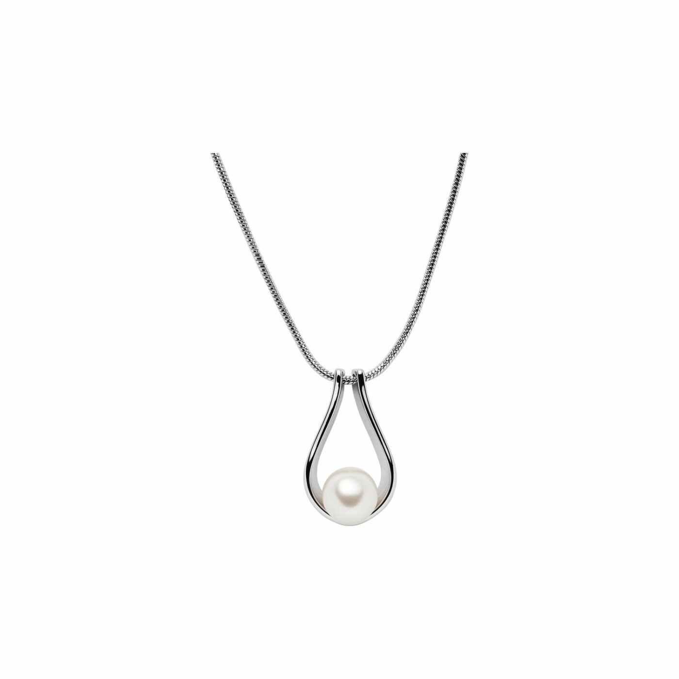 Collier Skagen Teardrop Pearl en acier et perle