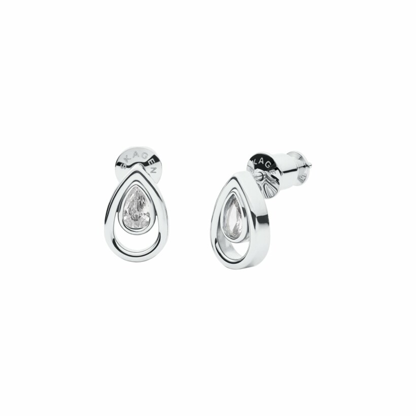 Boucles d'oreilles Skagen Teardrop Cz en acier et oxyde de zirconium