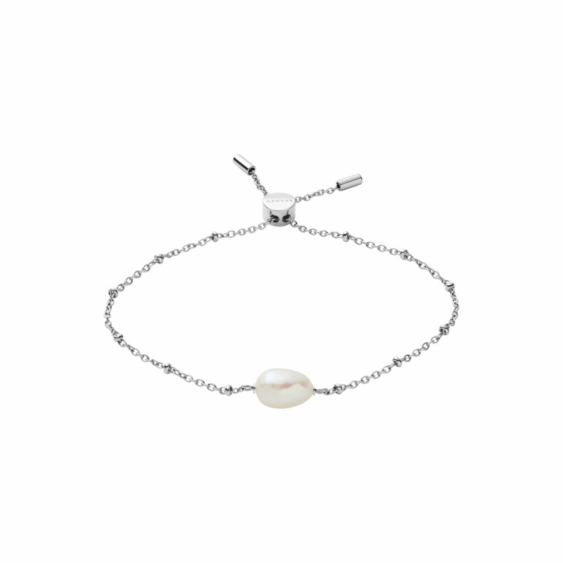 Bracelet Skagen Baroque Pearl en acier et perle