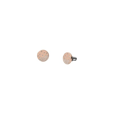 Boucles d'oreilles Skagen Kariana en métal doré rose et verres