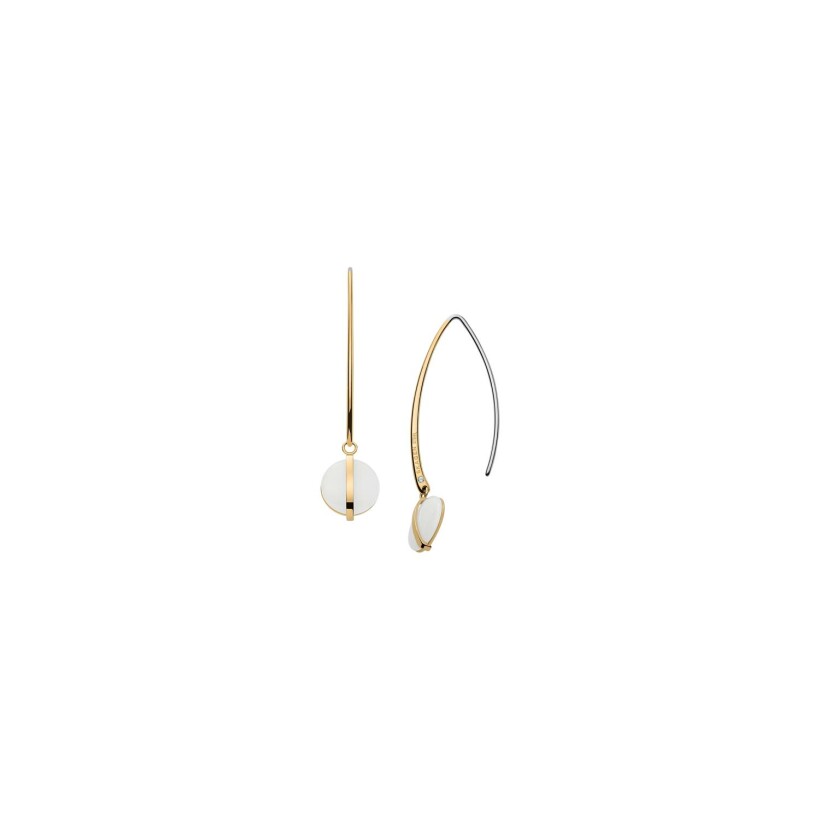 Boucles d'oreilles Skagen Sea Glass en acier, métal doré et verres